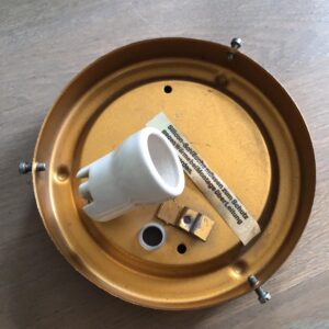 Vintage Glashütte Limburg Iced Glass Flush Mount - mount view inside