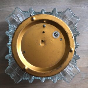 Vintage Glashütte Limburg Iced Glass Flush Mount - bottom view