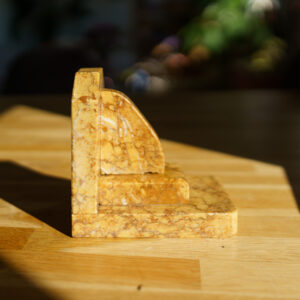 Art Deco Marble Bookends - Yellow Giallo Reale - side view 1