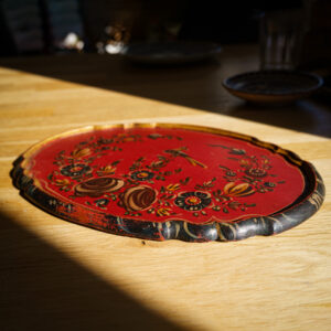Hindeloopen Hand-Painted Wooden Tray - Bird & Floral - side view