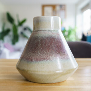 Modernist Conical Studio Pottery Vase - Glazed Craquelé