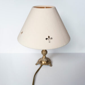 French Brass Lamp – Fleur-de-Lis Shade
