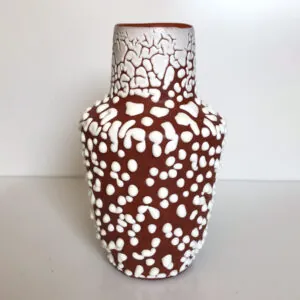 Brown & White Snakeskin Brain Glaze - Studio Vase - studio-aardewerk vaas met slangenhuid glazuur (foto 8)