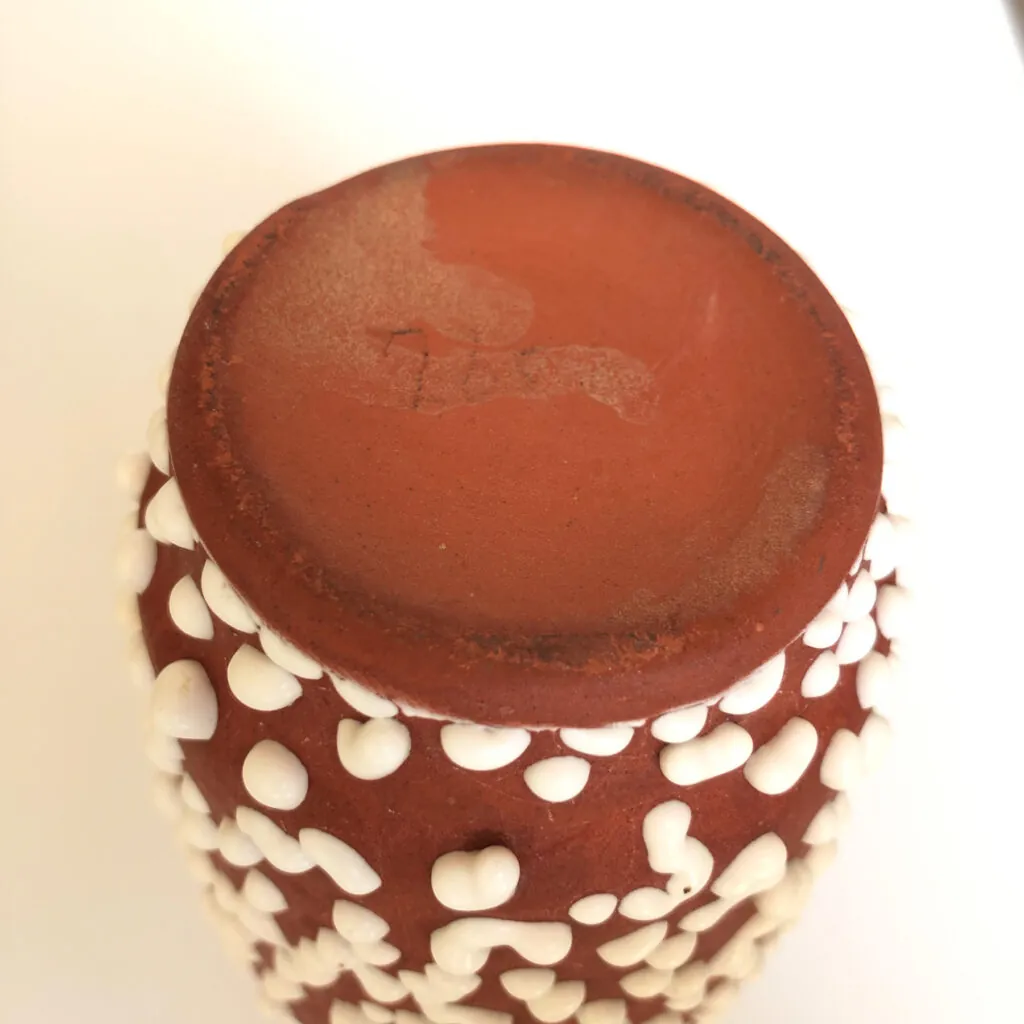 Brown & White Snakeskin Brain Glaze - Studio Vase - studio-aardewerk vaas met slangenhuid glazuur (foto 6)