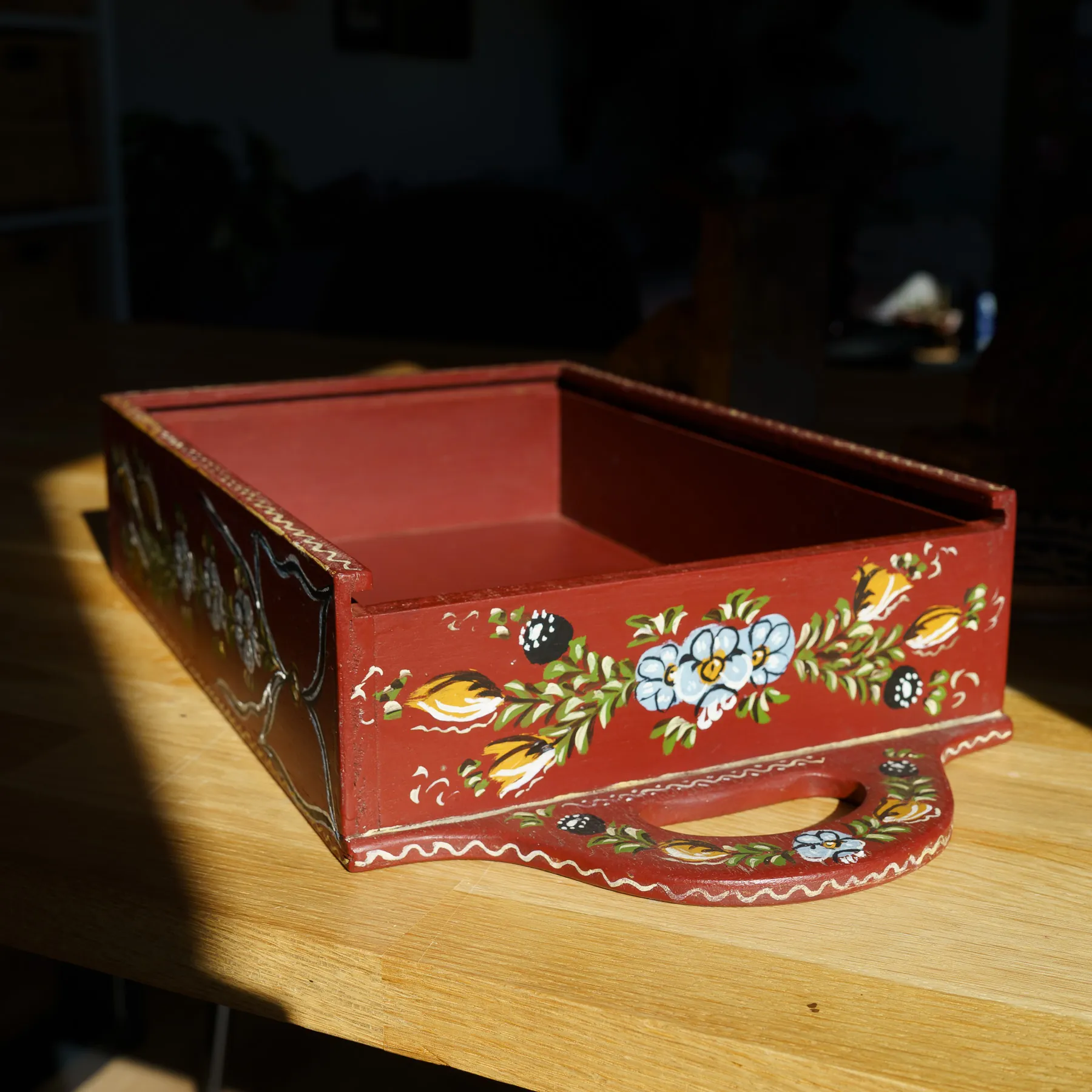 Hindeloopen Hand-Painted Wooden Box - Bird & Floral - Hindelooper handbeschilderd houten kistje (foto 11)