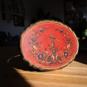 Hindeloopen Hand-Painted Wooden Tray - Bird & Floral - Hindelooper handbeschilderd houten dienblad (foto 6)