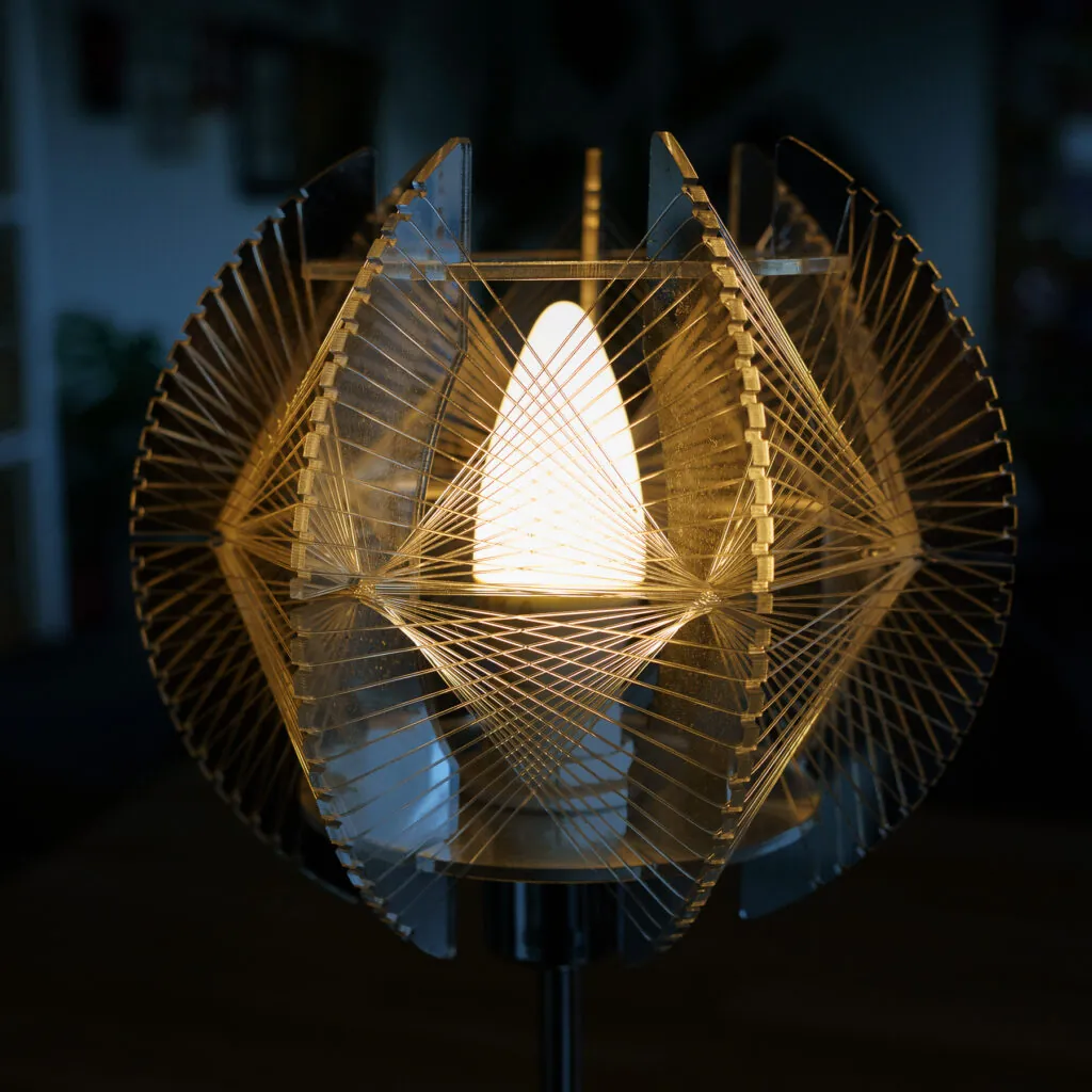 Globo Pollux String Art Table Lamp – Paul Secon Style - string art tafellamp, Space Age (foto 16)