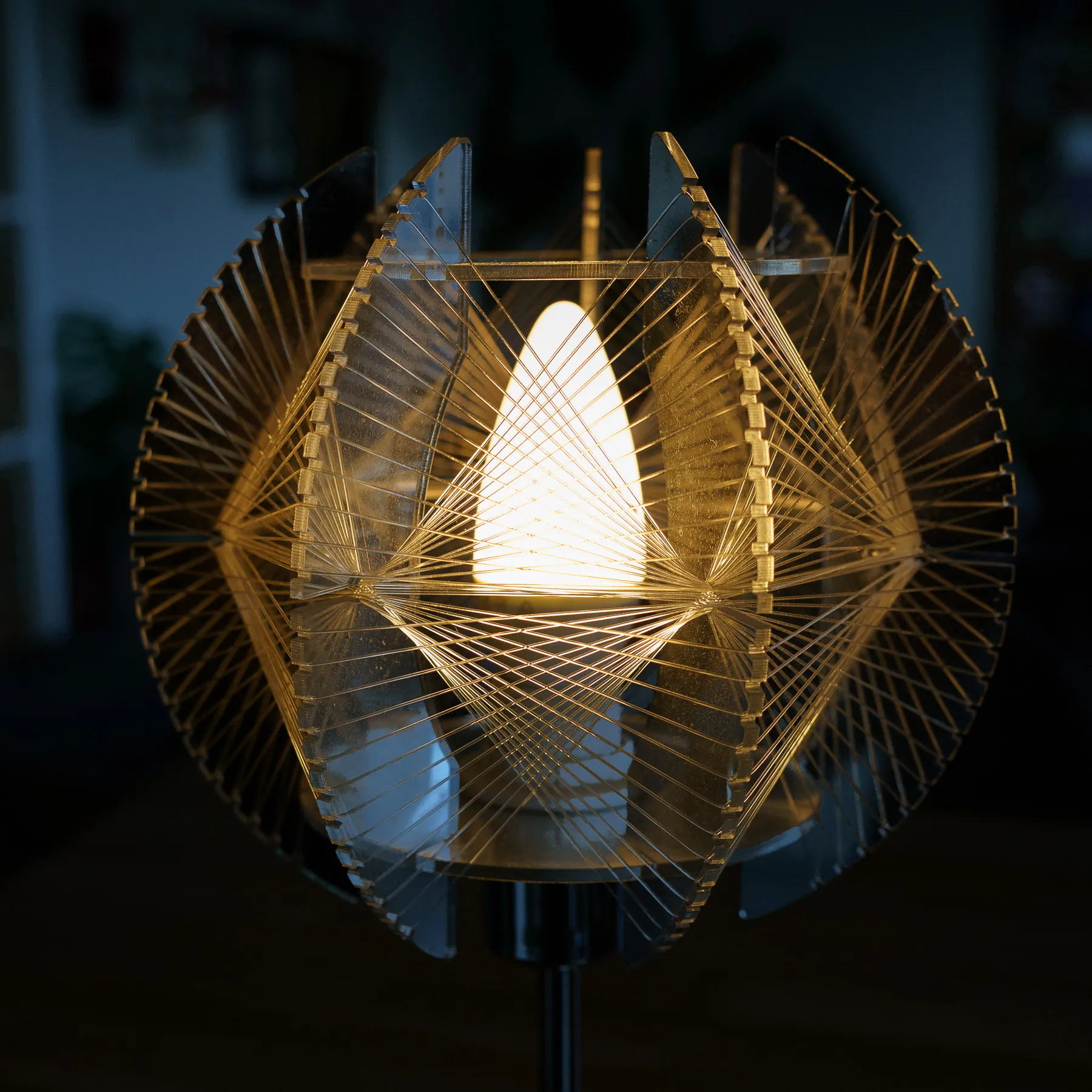 Globo Pollux String Art Table Lamp – Paul Secon Style - string art tafellamp, Space Age (foto 16)