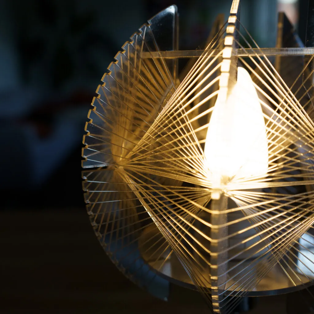 Globo Pollux String Art Table Lamp – Paul Secon Style - string art tafellamp, Space Age (foto 14)