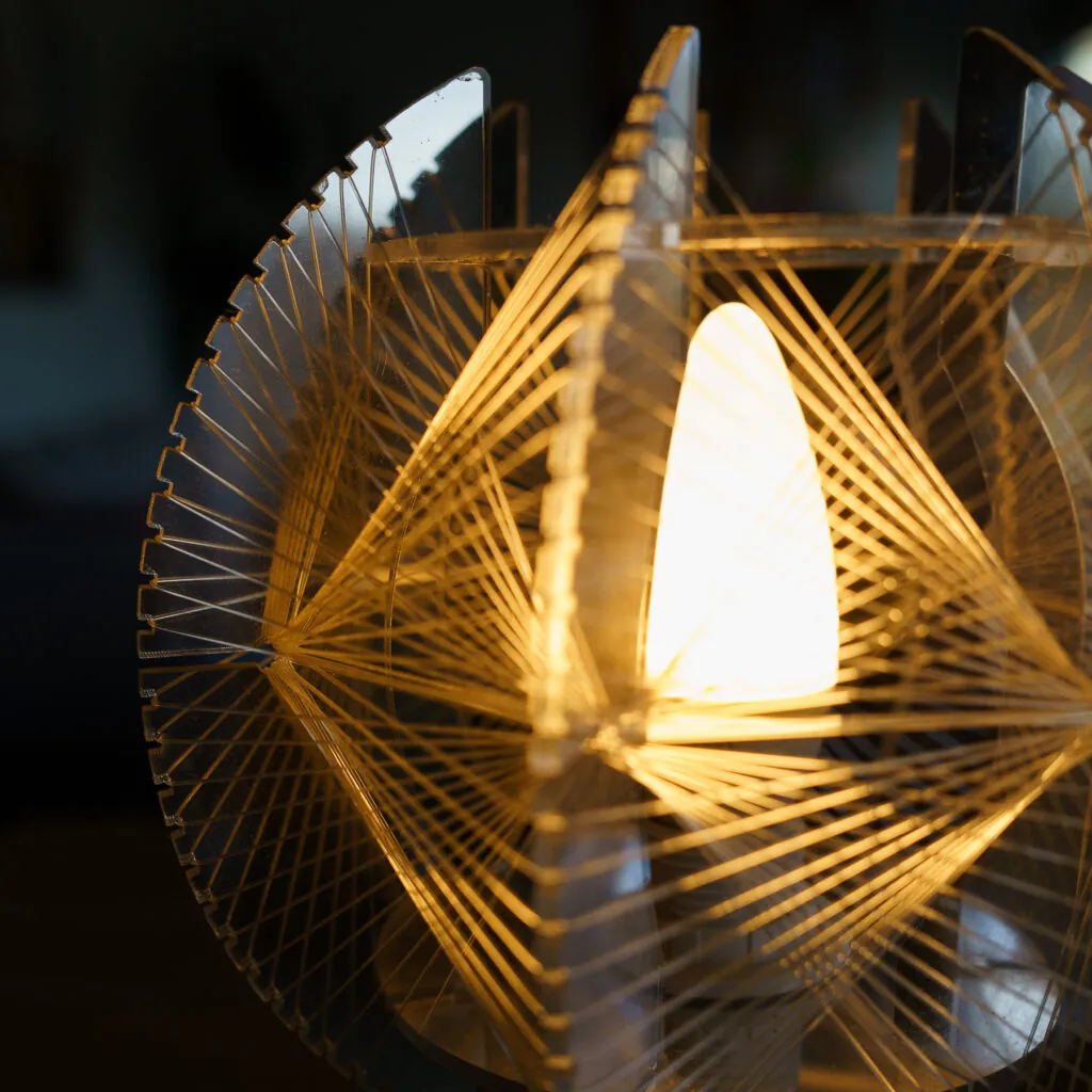 Globo Pollux String Art Table Lamp – Paul Secon Style - string art tafellamp, Space Age (foto 15)