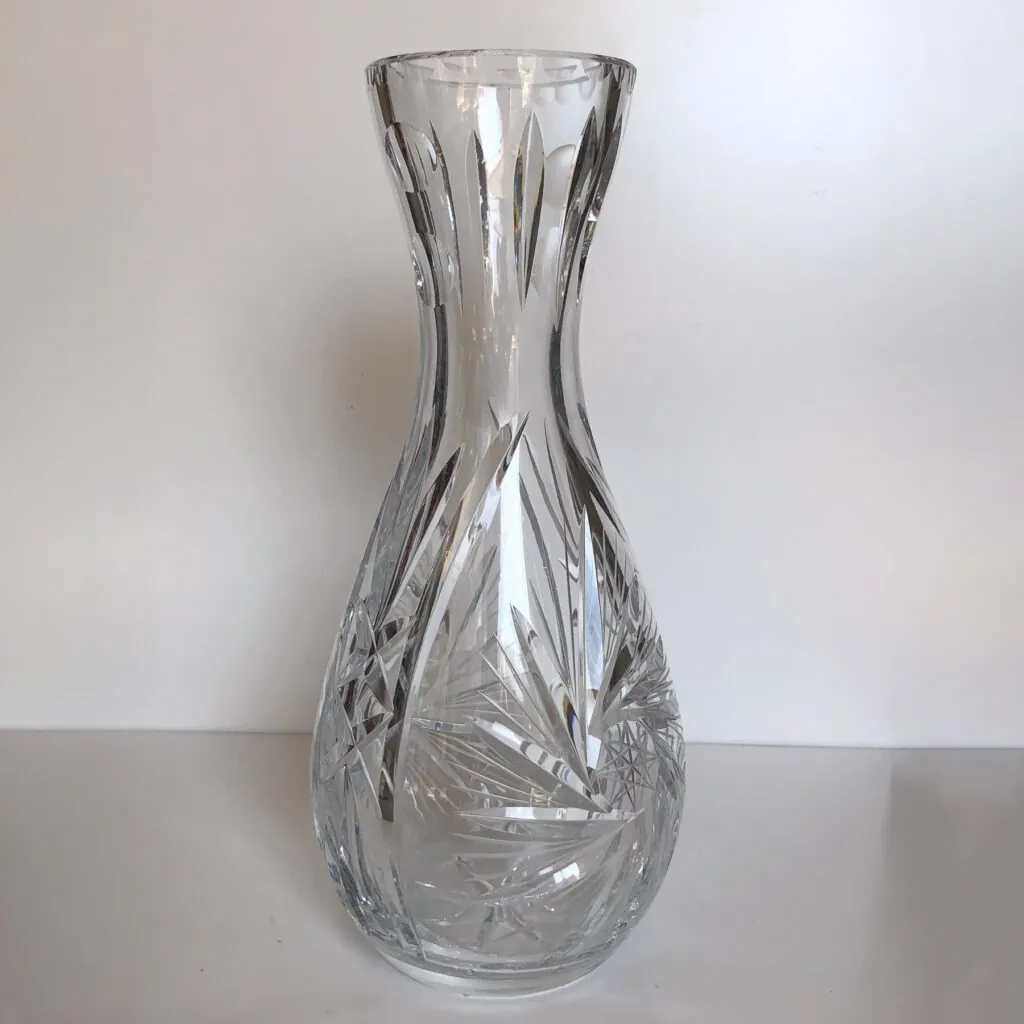 Crystal Pinwheel Vase – Hand-Cut Lead Crystal - handgeslepen kristallen vaas (foto 8)