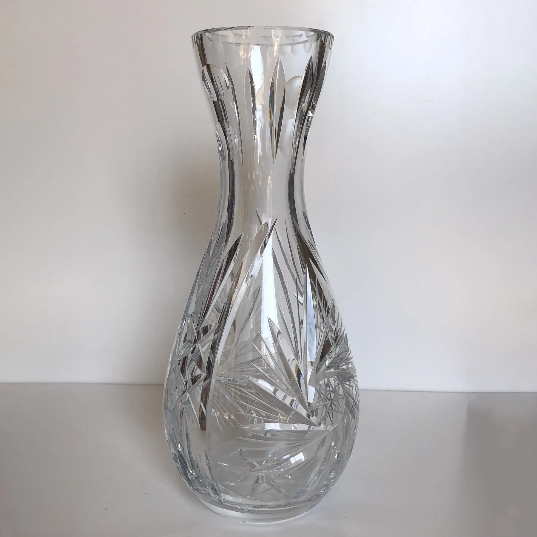 Crystal Pinwheel Vase – Hand-Cut Lead Crystal - handgeslepen kristallen vaas (foto 8)
