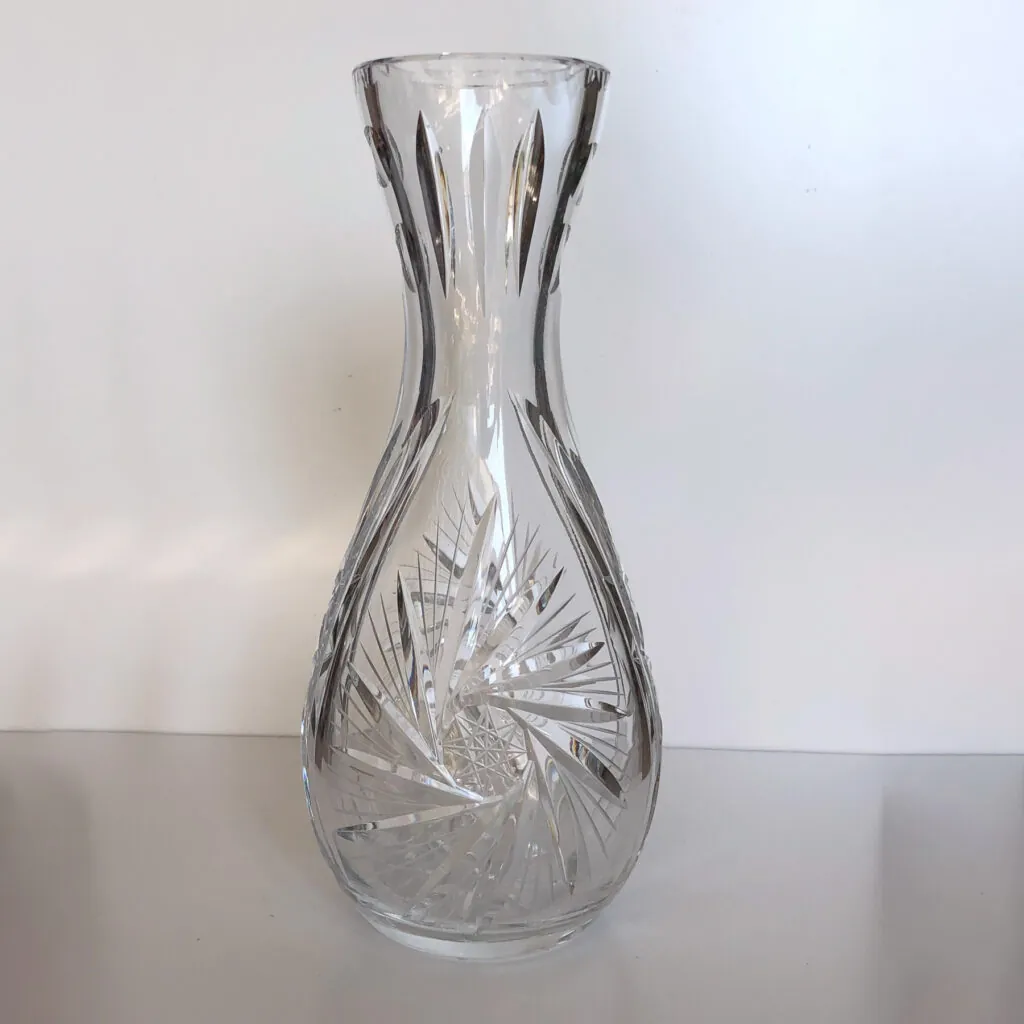 Crystal Pinwheel Vase – Hand-Cut Lead Crystal - handgeslepen kristallen vaas (foto 7)