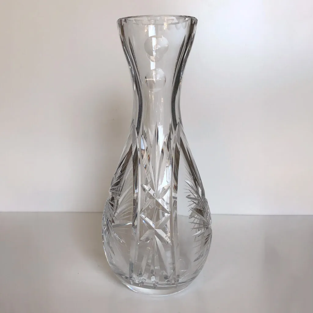 Crystal Pinwheel Vase – Hand-Cut Lead Crystal - handgeslepen kristallen vaas (foto 5)