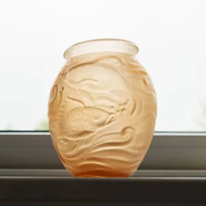 Souchon-Neuvesel Frosted Amber Glass "Poissons" Vase - vaas van mat amberkleurig glas (foto 2)