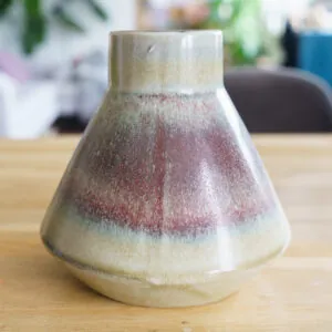 Modern Conical Studio Pottery Vase - Glazed Craquelé - conische studio-aardewerk vaas (foto 10)