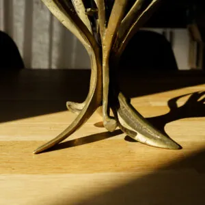 Art Nouveau Style Solid Brass Four-Light Candelabra - vierarmige messing kandelaar (foto 12)
