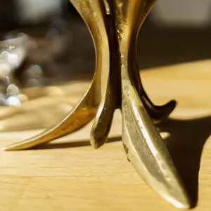 Art Nouveau Style Solid Brass Four-Light Candelabra - vierarmige messing kandelaar (foto 17)