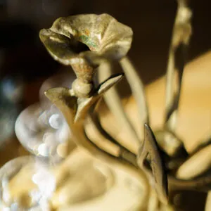 Art Nouveau Style Solid Brass Four-Light Candelabra - vierarmige messing kandelaar (foto 5)